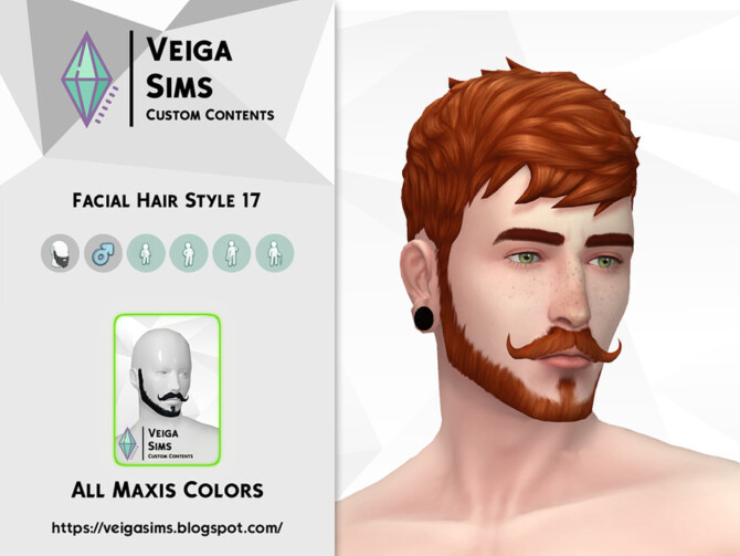 Sims 4 Facial Hair Style 17 by David Mtv at TSR
