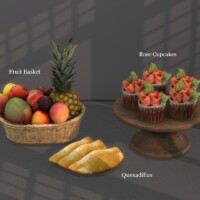 Fruit Basket + Rose Cupcakes + Quesadillas