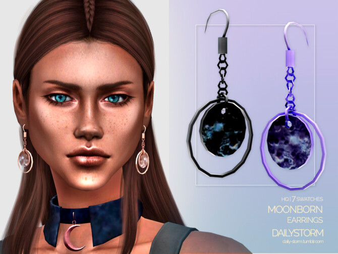 Sims 4 Moonborn Earrings by DailyStorm at TSR