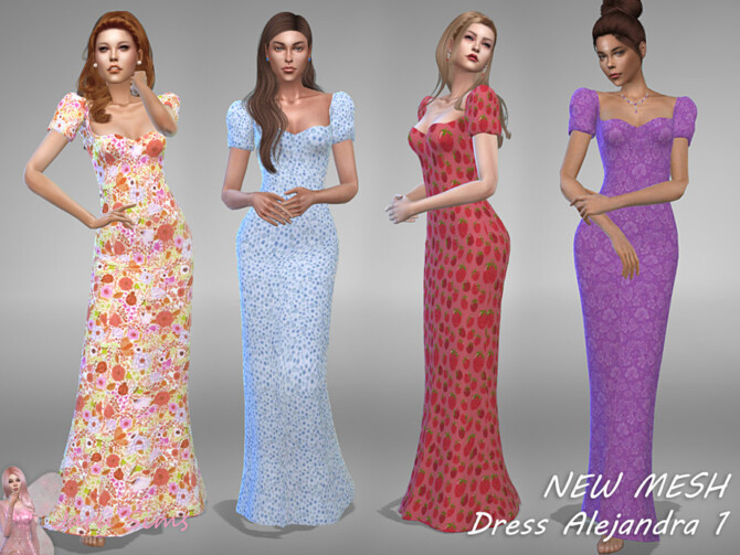Sims 4 Dress Alejandra 1 by Jaru Sims at TSR