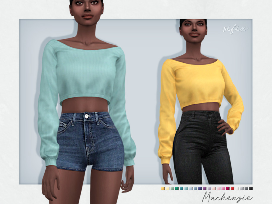 Mackenzie Top by Sifix at TSR » Sims 4 Updates