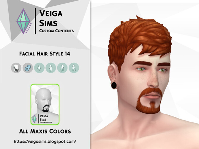 Sims 4 Facial Hair Style 14 by David Mtv at TSR