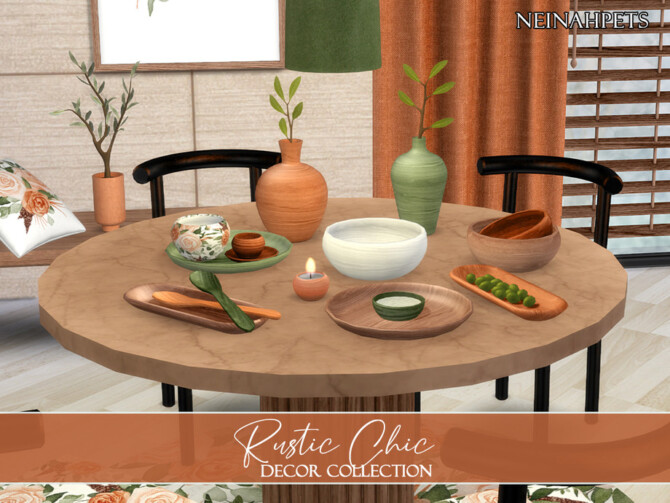 Sims 4 Rustic Chic Decor by neinahpets at TSR