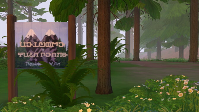 Sims 4 Twin Peaks Town Sign by Staberinde at Mod The Sims 4