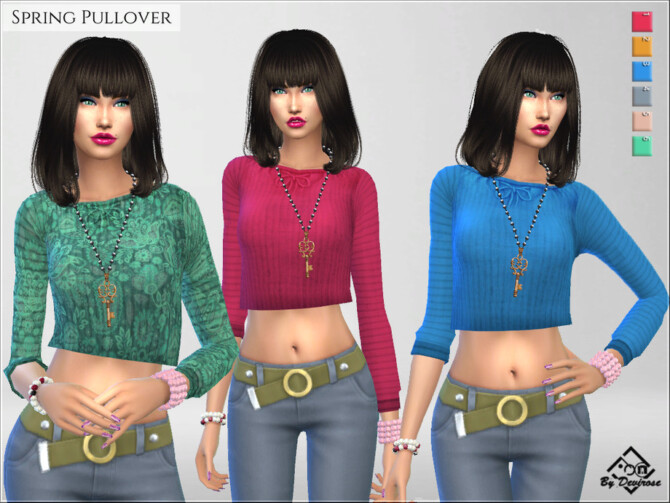 Sims 4 Spring Pullover by Devirose at TSR