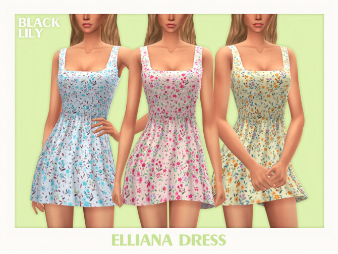 Sims 4 Elliana Dress by Black Lily at TSR