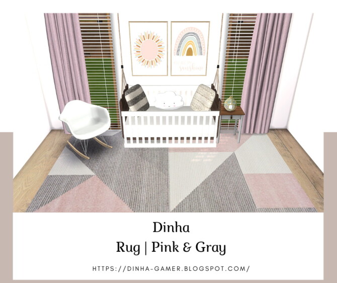 Sims 4 Rug | Pink & Gray at Dinha Gamer