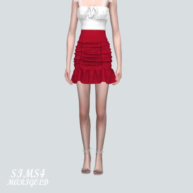 Sims 4 Shirring Mini Skirts at Marigold