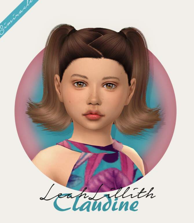 Sims 4 LeahLillith Claudine Hair Kids Version at Simiracle
