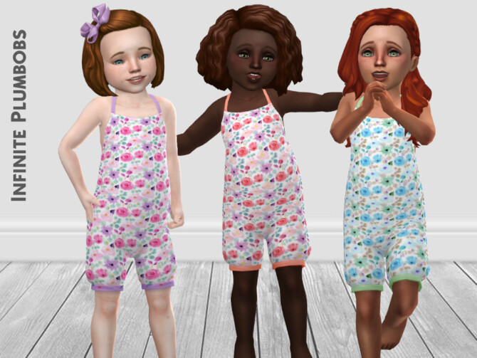 Sims 4 IP Toddler Floral Romper by InfinitePlumbobs at TSR