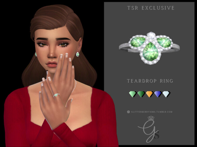 Sims 4 Teardrop Ring by Glitterberryfly at TSR