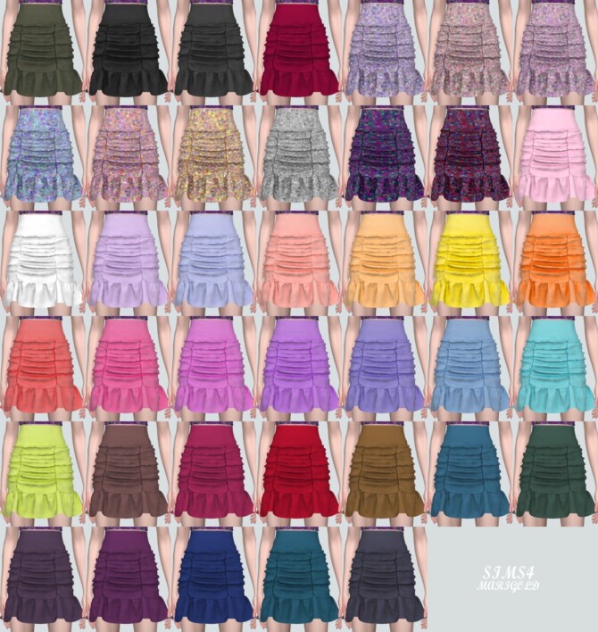 Sims 4 Shirring Mini Skirts at Marigold