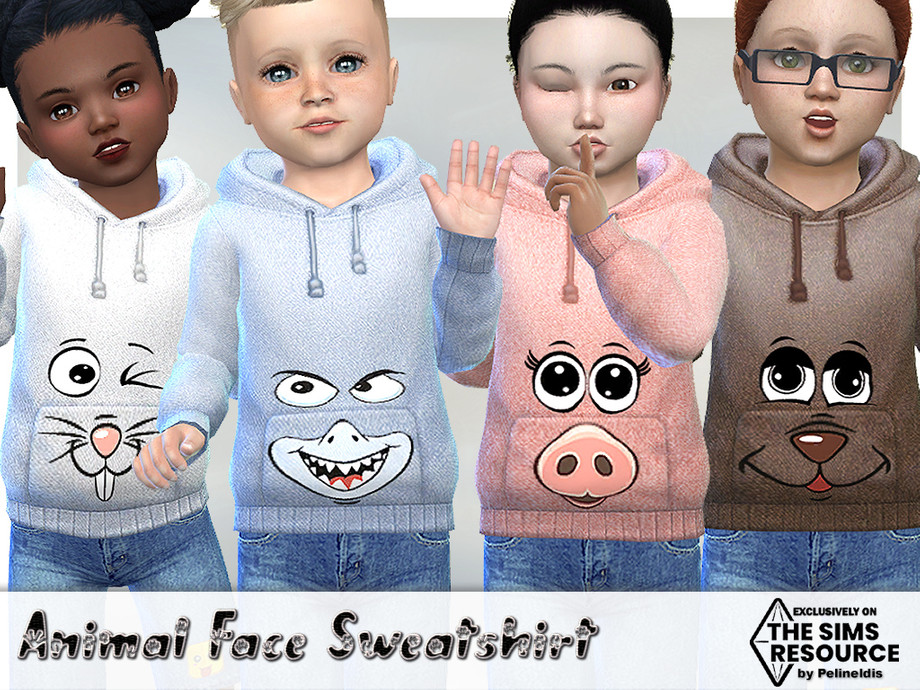 Animal Face Sweatshirt By Pelineldis At TSR Sims 4 Updates   11101 