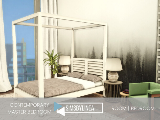 Sims 4 Contemporary Master Bedroom by SIMSBYLINEA at TSR