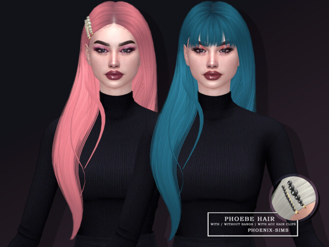 Sims 4 HAIRS: DANNA + GEMMA + PHOEBE + MOONSTAR at Phoenix Sims