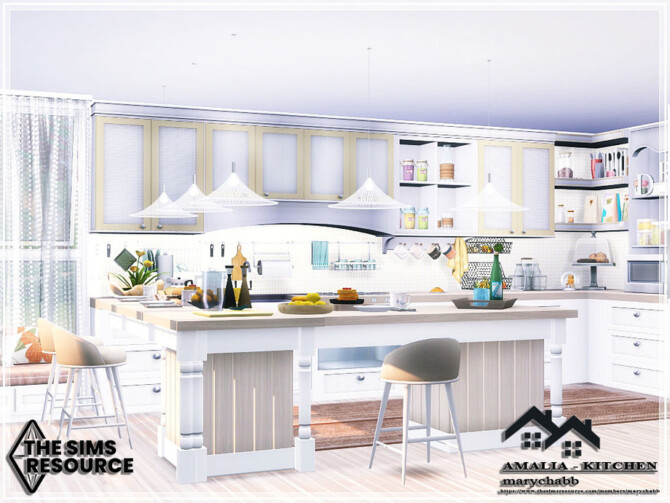 Sims 4 AMALIA Kitchen by marychabb at TSR