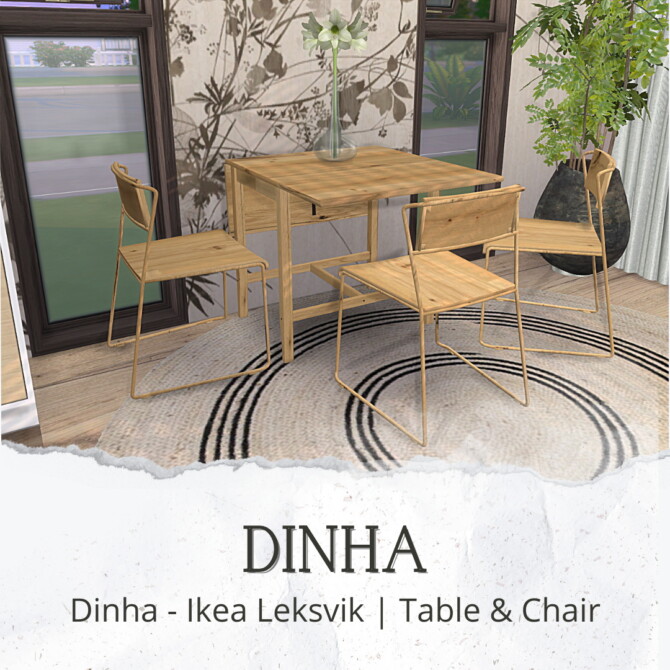 Sims 4 Leksvik Table & Chair (P) at Dinha Gamer