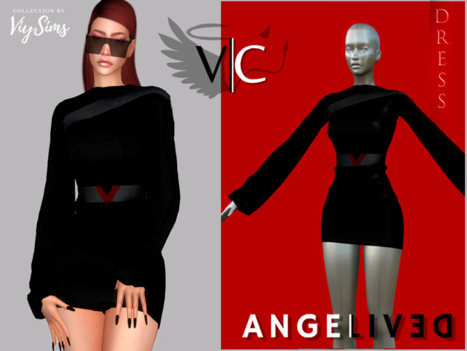 Sims 4 AngeliveD Collection Dress VIII by Viy Sims at TSR