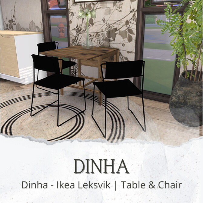 Sims 4 Leksvik Table & Chair (P) at Dinha Gamer