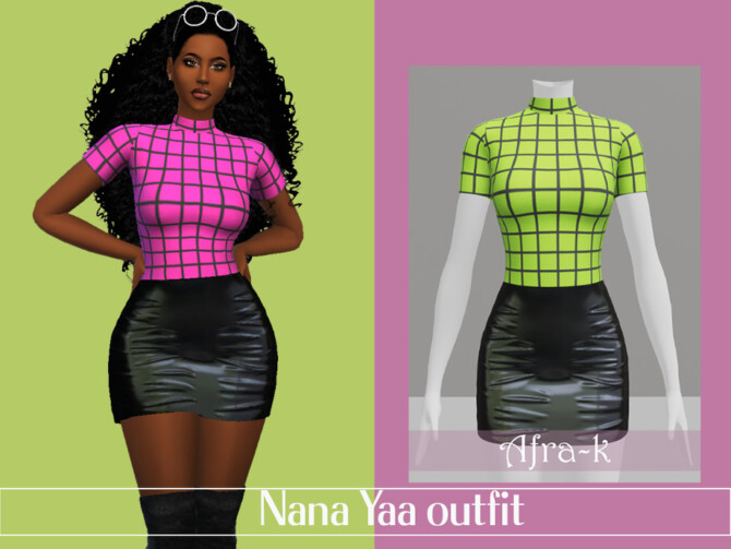 Sims 4 Nana Yaa outfit by akaysims at TSR