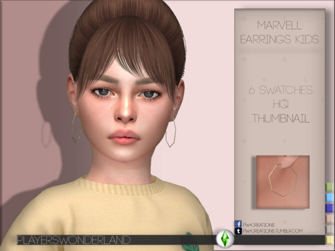 Sims 4 Marvell Earrings KIDS by PlayersWonderland at TSR
