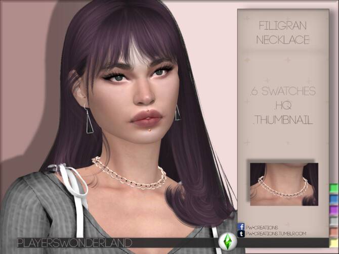 Sims 4 Filigran Necklace by PlayersWonderland at TSR