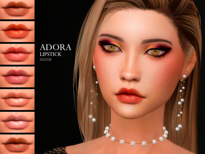 Sims 4 Adora Lipstick N19 by Suzue at TSR