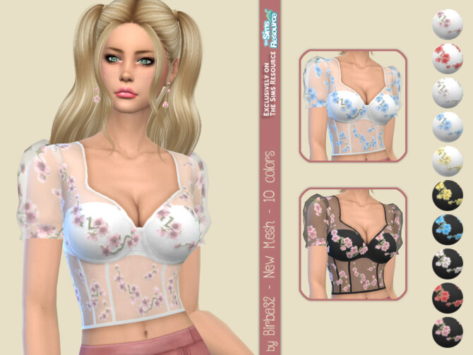 Sims 4 Flowers Spring Top by Birba32 at TSR