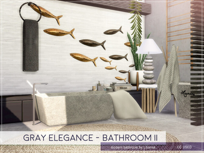 Sims 4 Gray Elegance Bathroom II by Lhonna at TSR