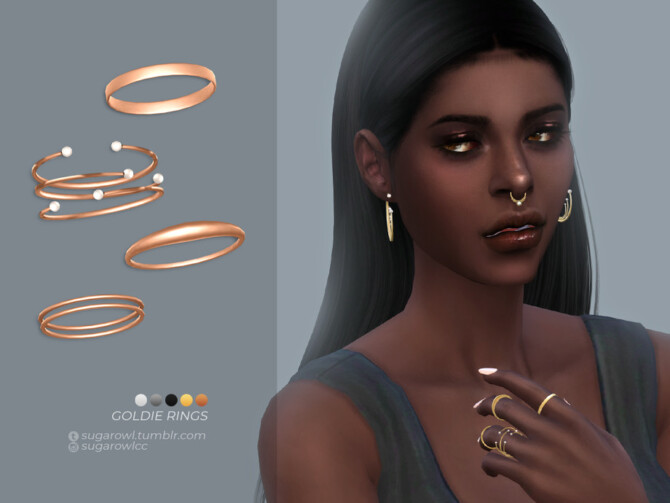 Sims 4 Goldie rings by sugar owl at TSR