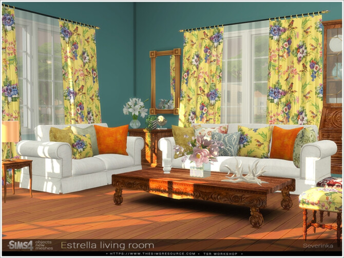 Sims 4 Estrella living room by Severinka at TSR