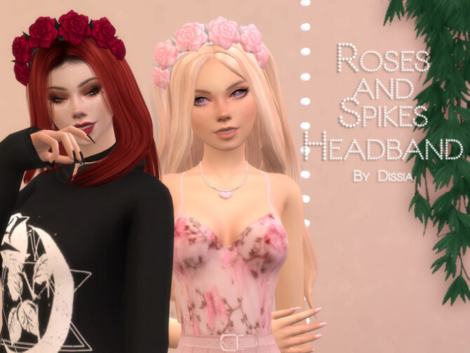 Sims 4 Roses and Spikes Headband by Dissia at TSR