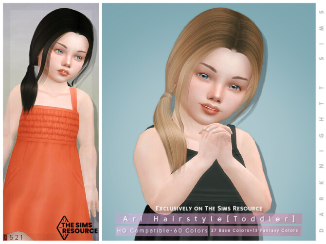 Sims 4 Ari Hairstyle [Toddler] by DarkNighTt at TSR