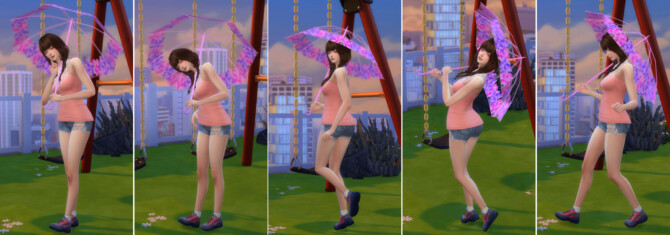 Sims 4 Translucent Umbrella Pose 2 at A luckyday
