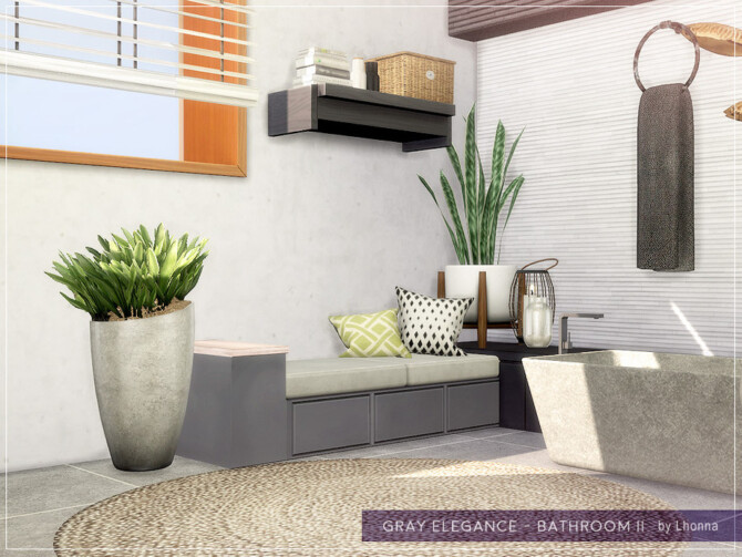 Sims 4 Gray Elegance Bathroom II by Lhonna at TSR