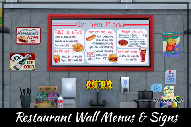 Sims 4 Restaurant Art Collection at Strenee Sims