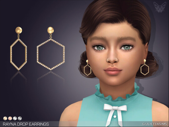 Sims 4 Rayna Drop Earrings For Kids by feyona at TSR