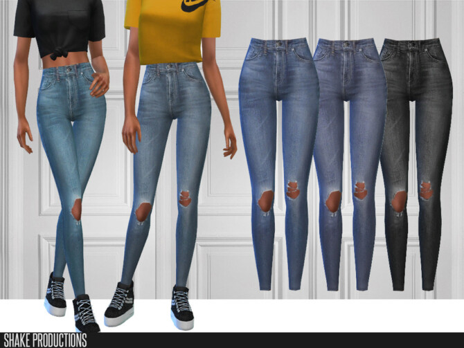Sims 4 686 High waisted jeans by ShakeProductions at TSR