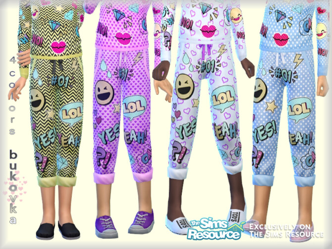 Sims 4 Pants LOL child by bukovka at TSR