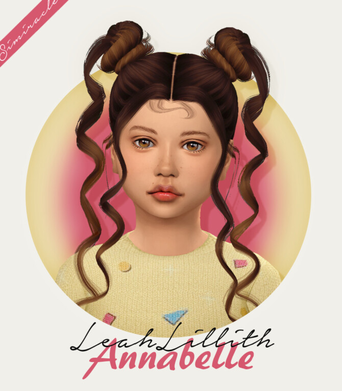 Sims 4 LeahLillith Annabelle Hair Kids Version at Simiracle