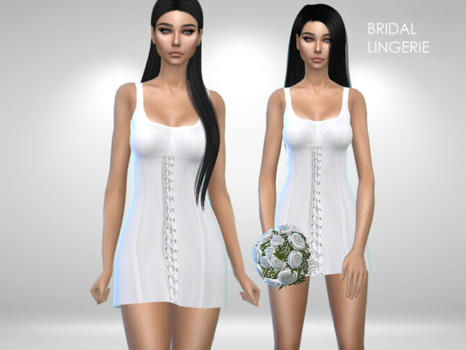 Sims 4 Bridal nightgown by Puresim at TSR