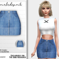 Denim Mini Skirt Mc234 By Mermaladesimtr