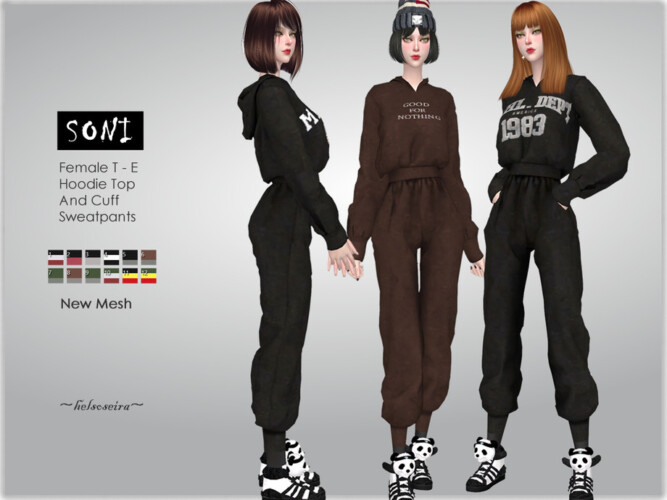 Soni Hoodie And Sweat Pants By Helsoseira