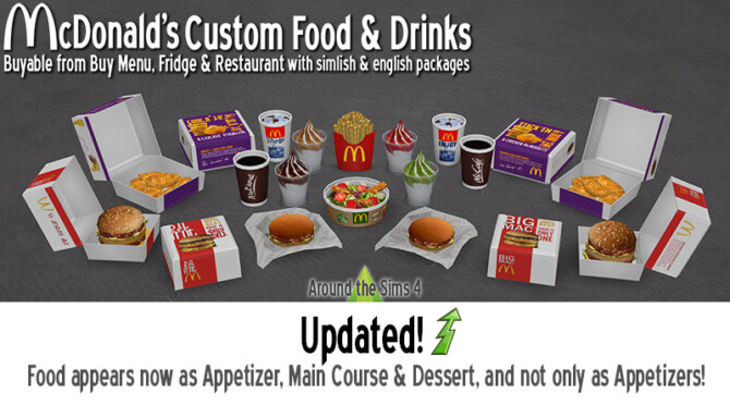 Sims 4 McDonalds improved food files & decorative versions at Around the Sims 4