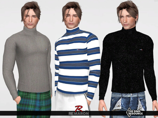 Sims 4 Turtleneck Sweater 01 for Male Sims by remaron at TSR