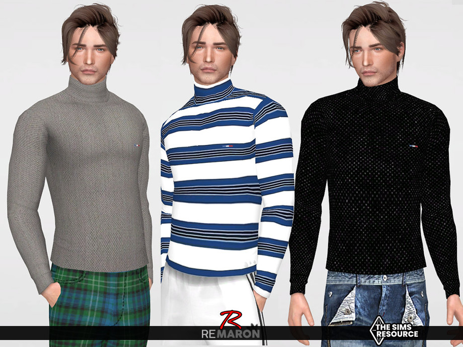 Turtleneck Sweater 01 for Male Sims by remaron at TSR » Sims 4 Updates