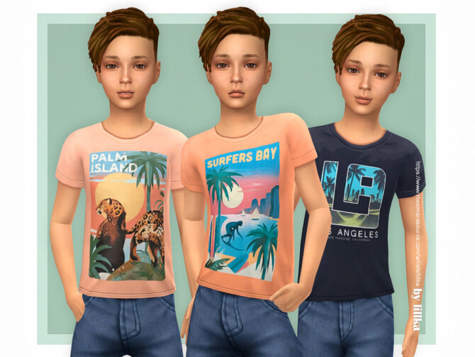 Sims 4 T Shirt Collection for Boys P21 by lillka at TSR