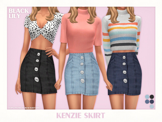 Sims 4 Kenzie Skirt by Black Lily at TSR