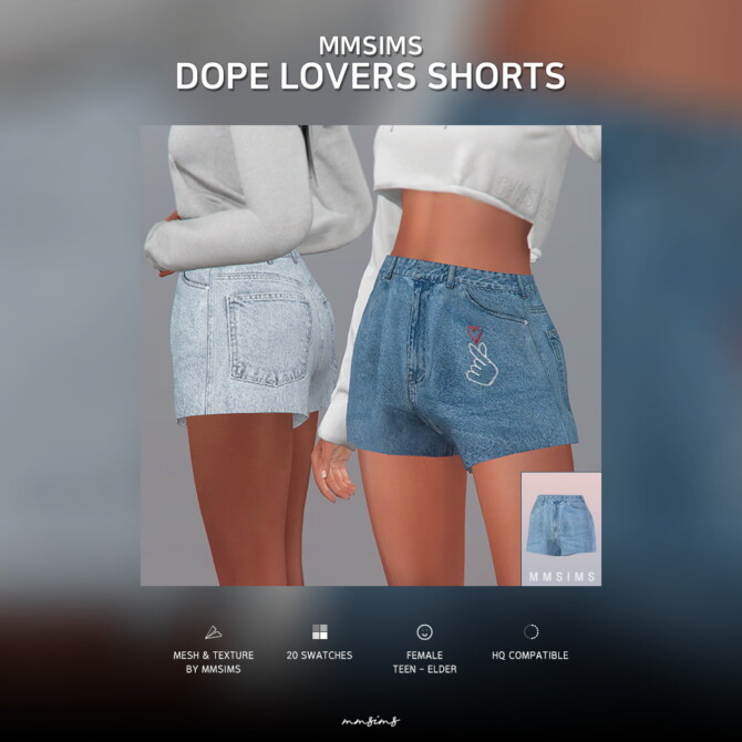 Sims 4 AF Dope Lovers Shorts at MMSIMS