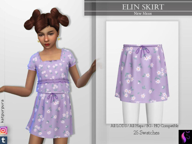 Sims 4 Elin Skirt by KaTPurpura at TSR